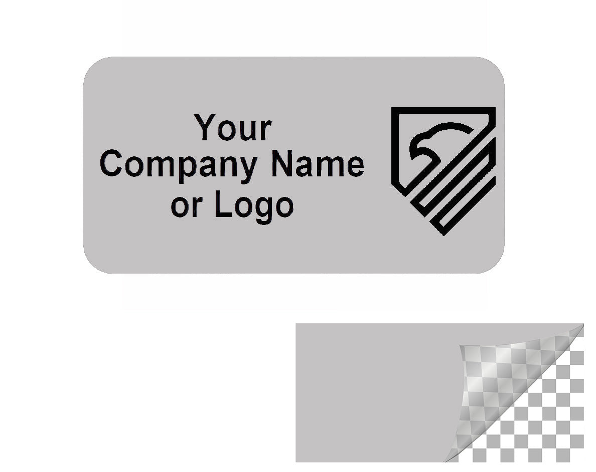 2,000 TamperColor Grey Custom Printed Security Labels: Tamper Evident, Rectangle 1" x 0.5" (25mm x 13mm) >Click on item details to customize.