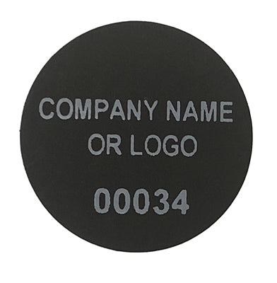 2,000 Non Residue Black Tamper-Evident Stickers TamperGuard® Security Label Seal , Round/ Circle 0.75" diameter (19mm) >Click on item details to customize.