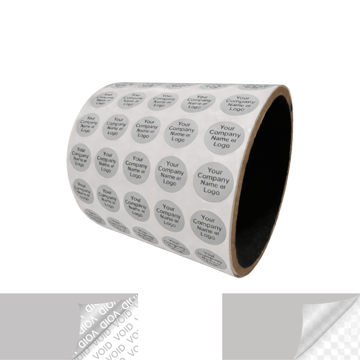 1,000 Metallic Tamper Evident Security Labels Silver Matte TamperVoidPro Seal Sticker, Round/ Circle 0.5" diameter (13mm). Custom Printed. >Click on item details to customize.