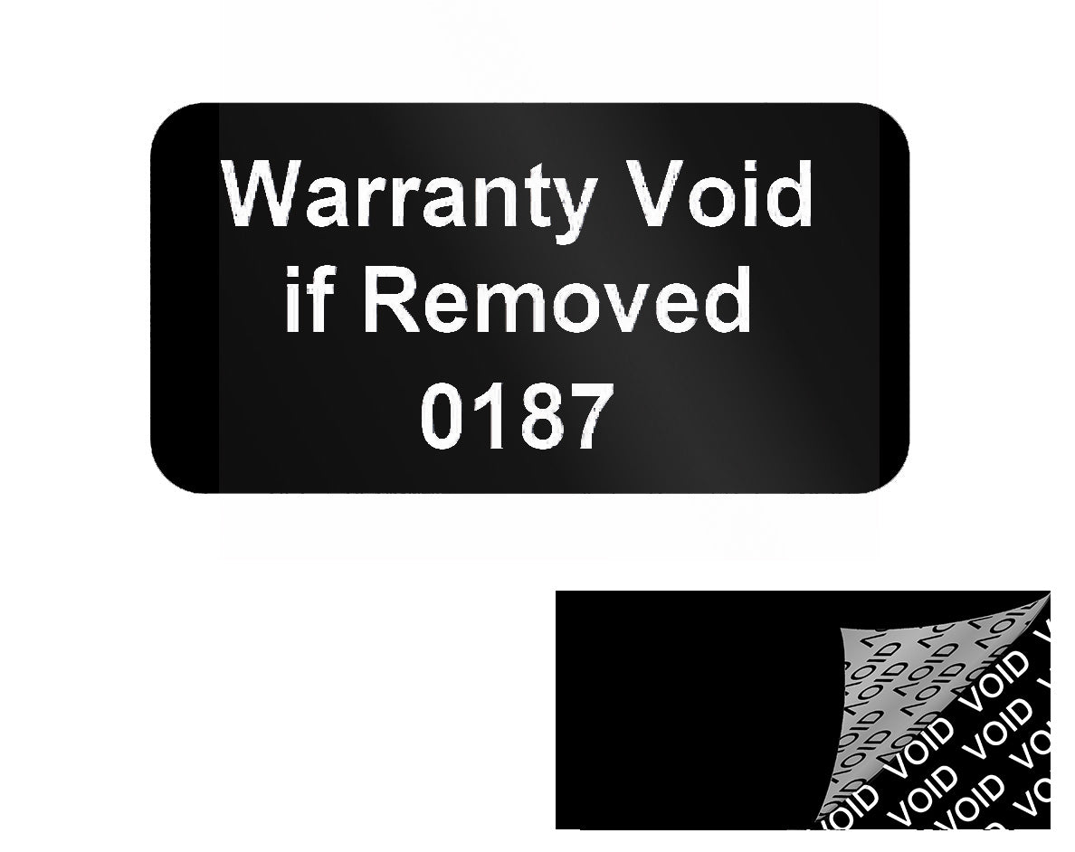 1,000 Tamper Evident Black Security Labels TamperColor Seal Sticker, Rectangle 1" x 0.5" (25mm x 13mm). Printed: Warranty Void if Removed.