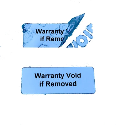 1,000 TamperVoidPro® Metallic Silver/ Chrome Tamper Evident Security Labels Seal Sticker, Rectangle 1" x 0.375" (25mm x 9mm). Printed: Warranty Void if Removed.