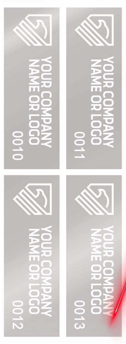 2,000 Silver Matte TamperVoidPro Metallic Tamper Evident Security Labels Seal Sticker, Rectangle 2.75" x 1" (70mm x 25mm). Demetalized Laser Customization. >Click on item details to customize it.