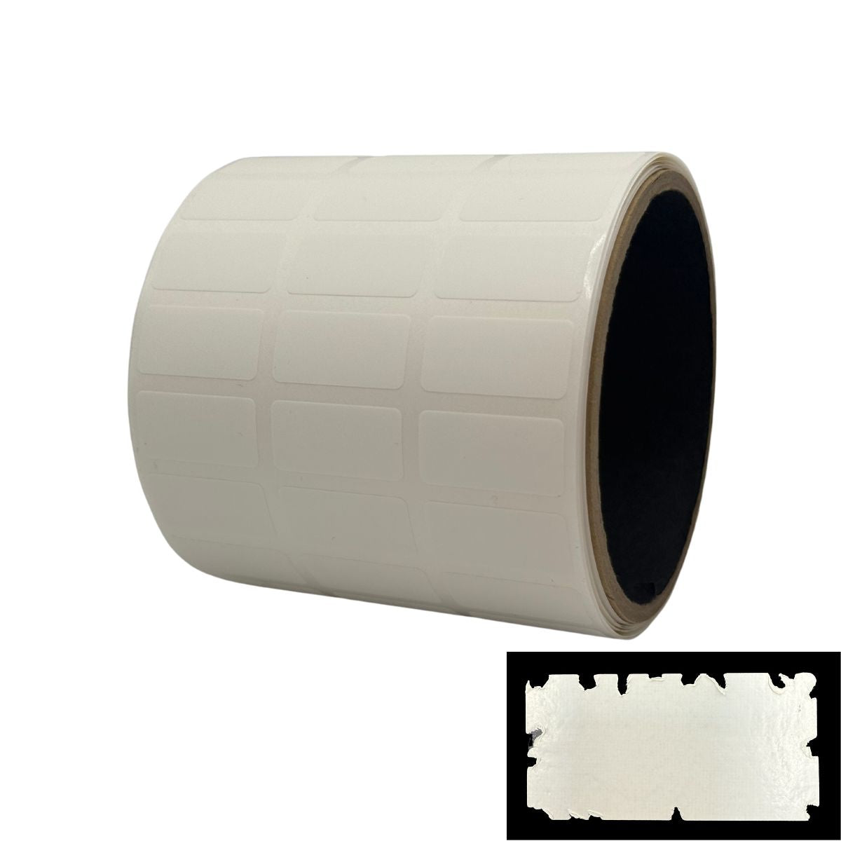 10,000 White Destructible Security Labels, Rectangle 2" x 0.5" (51mm x 13mm).