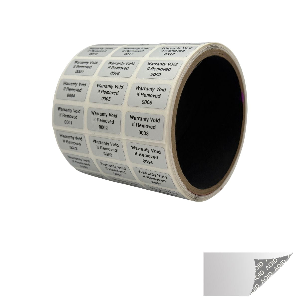 5,000 Silver Matte TamperGuard Tamper Evident Security Label Seal Sticker Non Residue, Rectangle 1"x 0.5" (25mm x 13mm). Printed: Warranty Void if Removed + Serial Number.