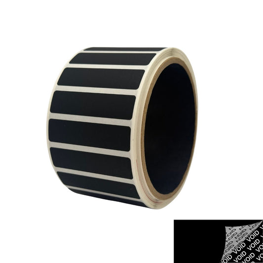 2,000 Black TamperColor® Tamper Evident Security Label Seal Sticker, Rectangle 2" x 0.5" (51mm x 13mm).