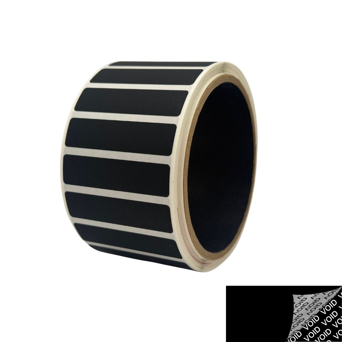 10,000 Black TamperColor® Tamper Evident Security Label Seal Sticker, Rectangle 2" x 0.5" (51mm x 13mm).