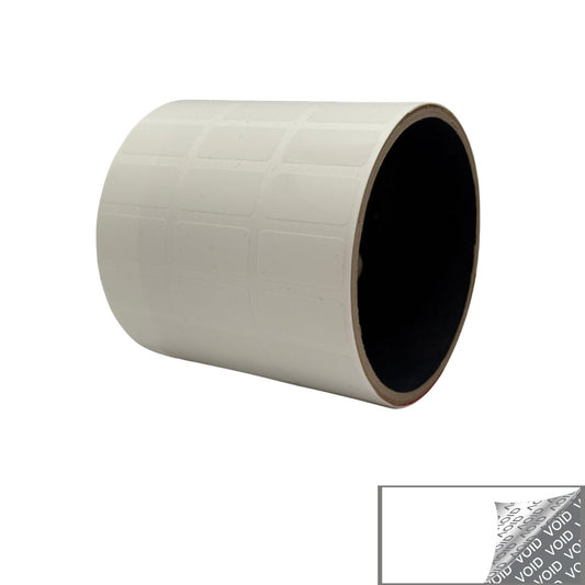 1,000 White Tamper-Evident Security Labels TamperColor® Seal Stickers, Rectangle 1" x 0.5" (25mm x 13mm).