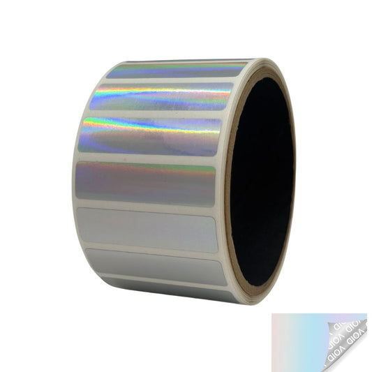 2,000 Rainbow No Residue Tamper-Evident Security Labels TamperGuard® Seal Sticker, Rectangle 2" x 0.5" (51mm x 13mm).