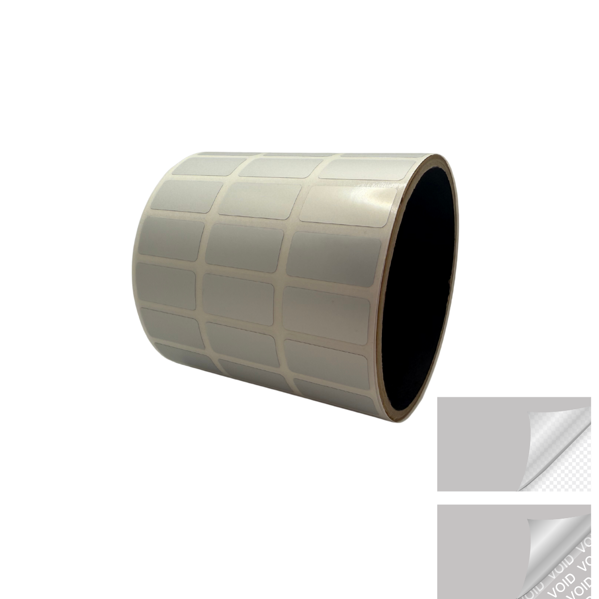 2,000 TamperVoidPro® Silver Matte Tamper-Evident Security Labels Seal Sticker, Rectangle 0.1" x 0.5" (25mm x 13mm).