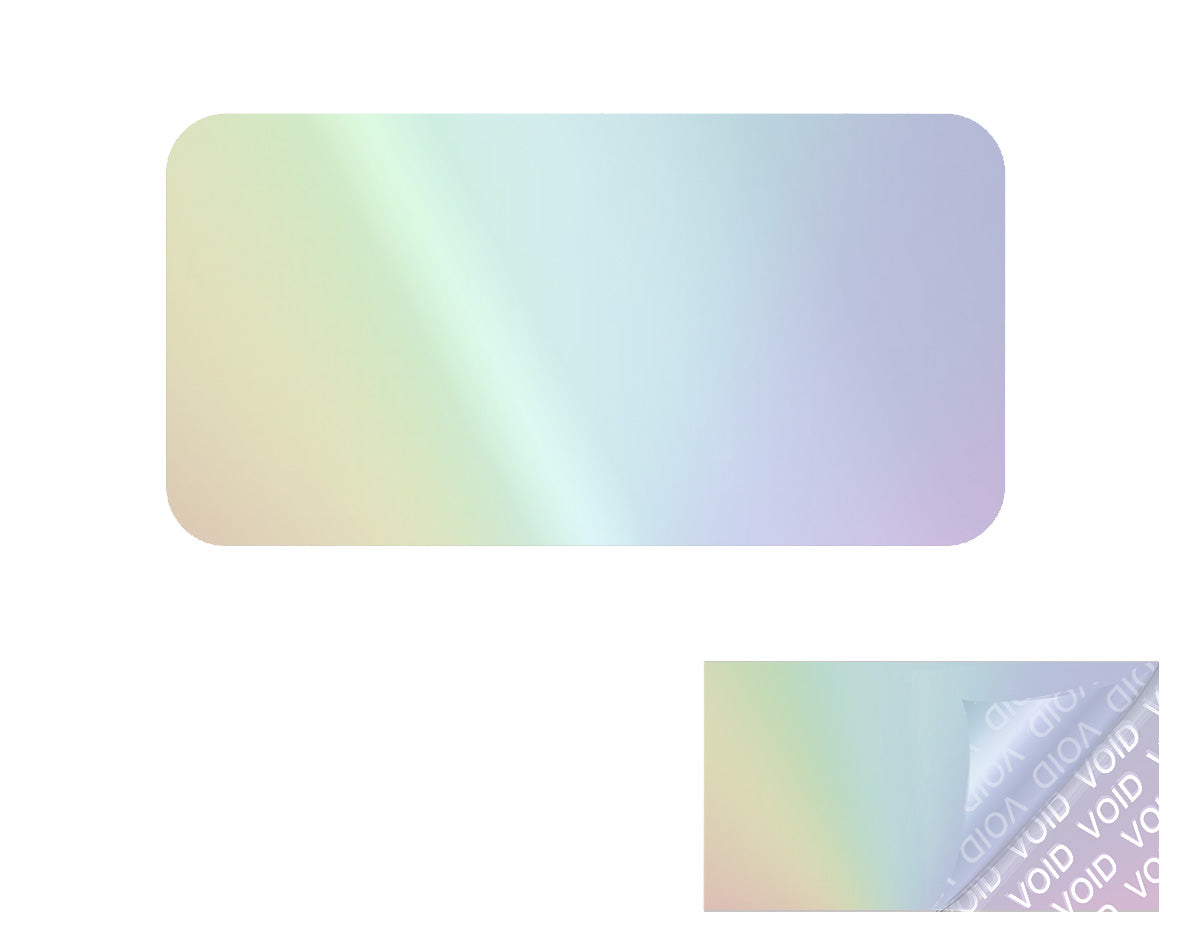 500 Rainbow Tamper-Evident Security Labels TamperColor® Seal Stickers, Rectangle 1" x 0.5" (25mm x 13mm).