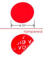 250 Red No Residue Tamper-Evident Security Labels TamperGuard® Seal Sticker, Round/ Circle 0.75" diameter (19mm).