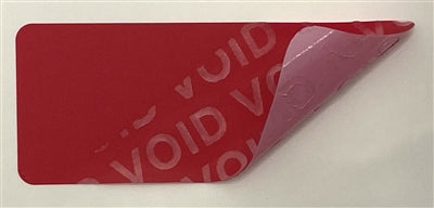 250 Red No Residue Tamper-Evident Security Labels TamperGuard® Seal Sticker, Rectangle 1.5" x 0.6" (38mm x 15mm).