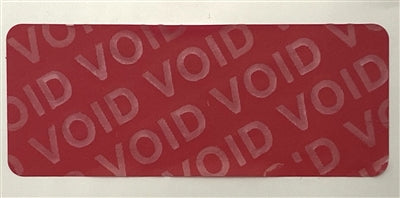 250 Red No Residue Tamper-Evident Security Labels TamperGuard® Seal Sticker, Rectangle 1.5" x 0.6" (38mm x 15mm).