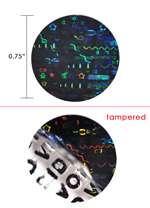 5,000 Black Tamper Evident Holographic Security Round Label Seal Sticker, Round/ Circle 0.75" diameter (19mm).