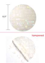 250 Clear Tamper Evident Holographic Security Round Label Seal Sticker, Round/ Circle 0.5" diameter (13mm).