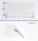 250 Clear Tamper Evident Holographic Security Label Seal Sticker, Rectangle 1" x 0.5" (25mm x 13mm).