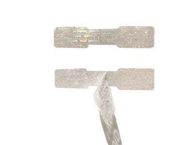 250 Clear Tamper Evident Holographic Security Label Seal Sticker, Dogbone 1.75" x 0.375" (44mm x 9mm)