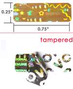 250 Gold Tamper Evident Holographic Security Label Seal Sticker, Rectangle 0.75" x 0.25" (19mm x 6mm).