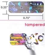 5,000 Silver Tamper Evident Holographic Security Label Seal Sticker, Rectangle 0.75" x 0.25" (19mm x 6mm).