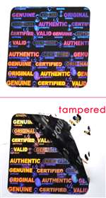 1,000 Silver Tamper Evident Holographic Security Label Seal Sticker, Square 0.75" (19mm).
