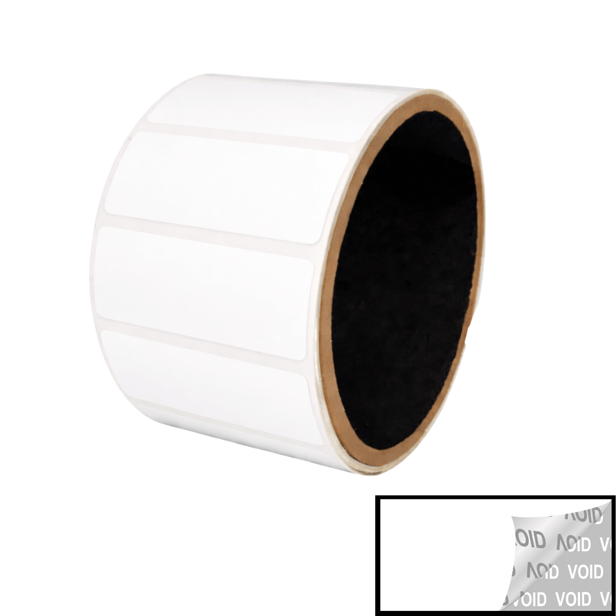 5,000 TamperVoidPro® White Tamper-Evident Security Labels Seal Sticker, Rectangle 2" x 0.75" (51mm x 19mm).