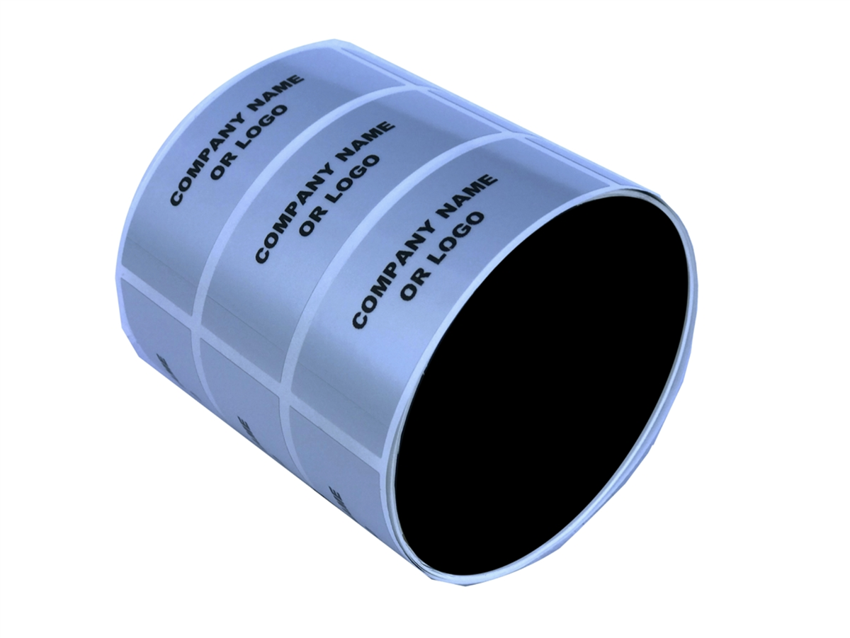 2,000 TamperColor® Grey Custom Printed Security Labels: Tamper Evident, Rectangle 2.75" x 1" (70mm x 25mm) >Click on item details to customize.