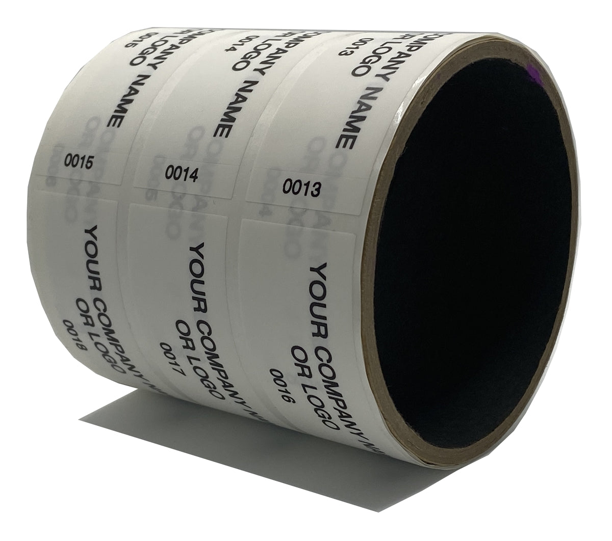 10,000 Non Residue White Tamper-Evident Stickers TamperGuard® Security Label Seal , Rectangle 2.75" x 1" (70mm x 25mm) >Click on item details to customize.