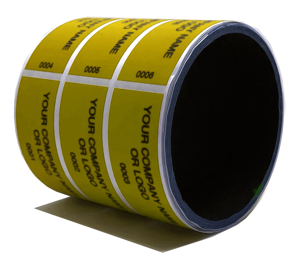 10,000 Non Residue Yellow Tamper-Evident Stickers TamperGuard® Security Label Seal , Rectangle 2.75" x 1" (70mm x 25mm) >Click on item details to customize.