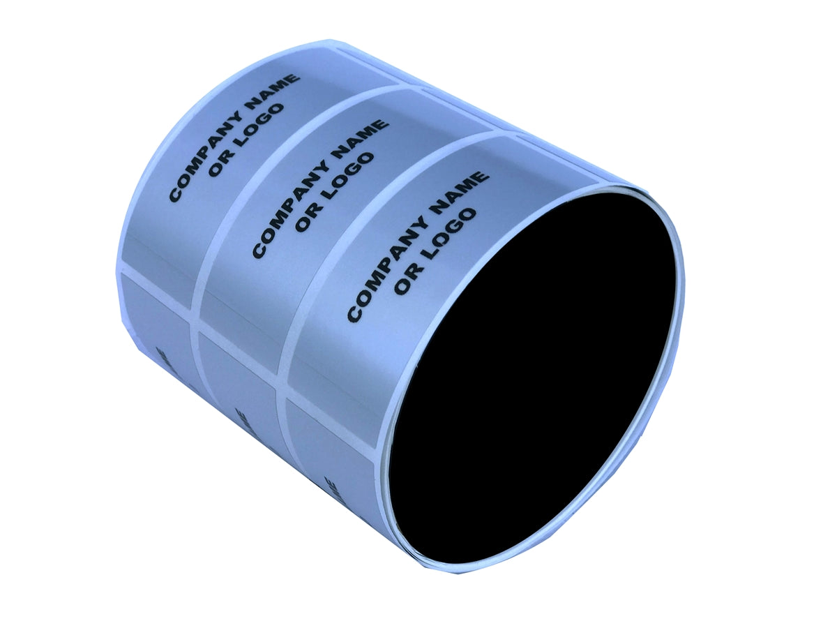 2,000 Metallic Tamper Evident Security Labels Silver Matte TamperVoidPro Seal Sticker, Rectangle 2.75" x 1" (70mm x 25mm). Custom Printed. >Click on item details to customize.