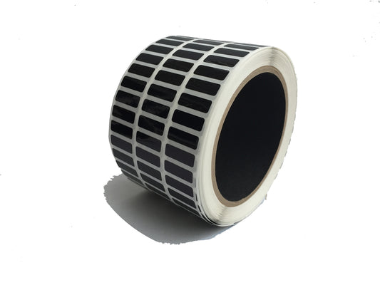500 Black Tamper-Evident Security Labels TamperColor® Seal Stickers, Rectangle 0.75" x 0.25" (19mm x 6mm).