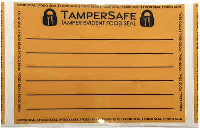 250 Neon No Residue Tamper-Evident Writable Food Seals Security Labels TamperGuard® Size 2.37" x 1.75" (60mm x 44mm)