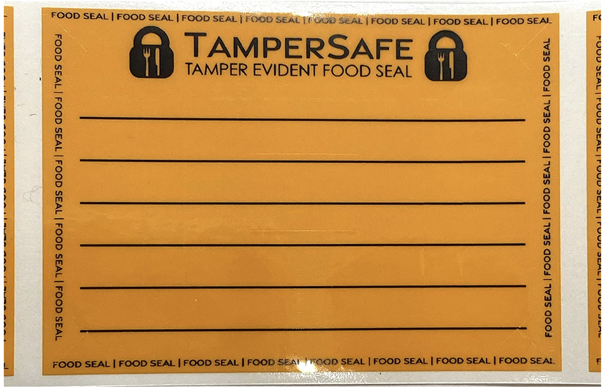 5,000 Neon No Residue Tamper-Evident Writable Food Seals Security Labels TamperGuard® Size 2.37" x 1.75" (60mm x 44mm)