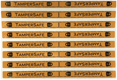 250 Neon No Residue Tamper-Evident Food Seals Security Labels TamperGuard® Size 4" x 0.25" (101mm x 6mm)