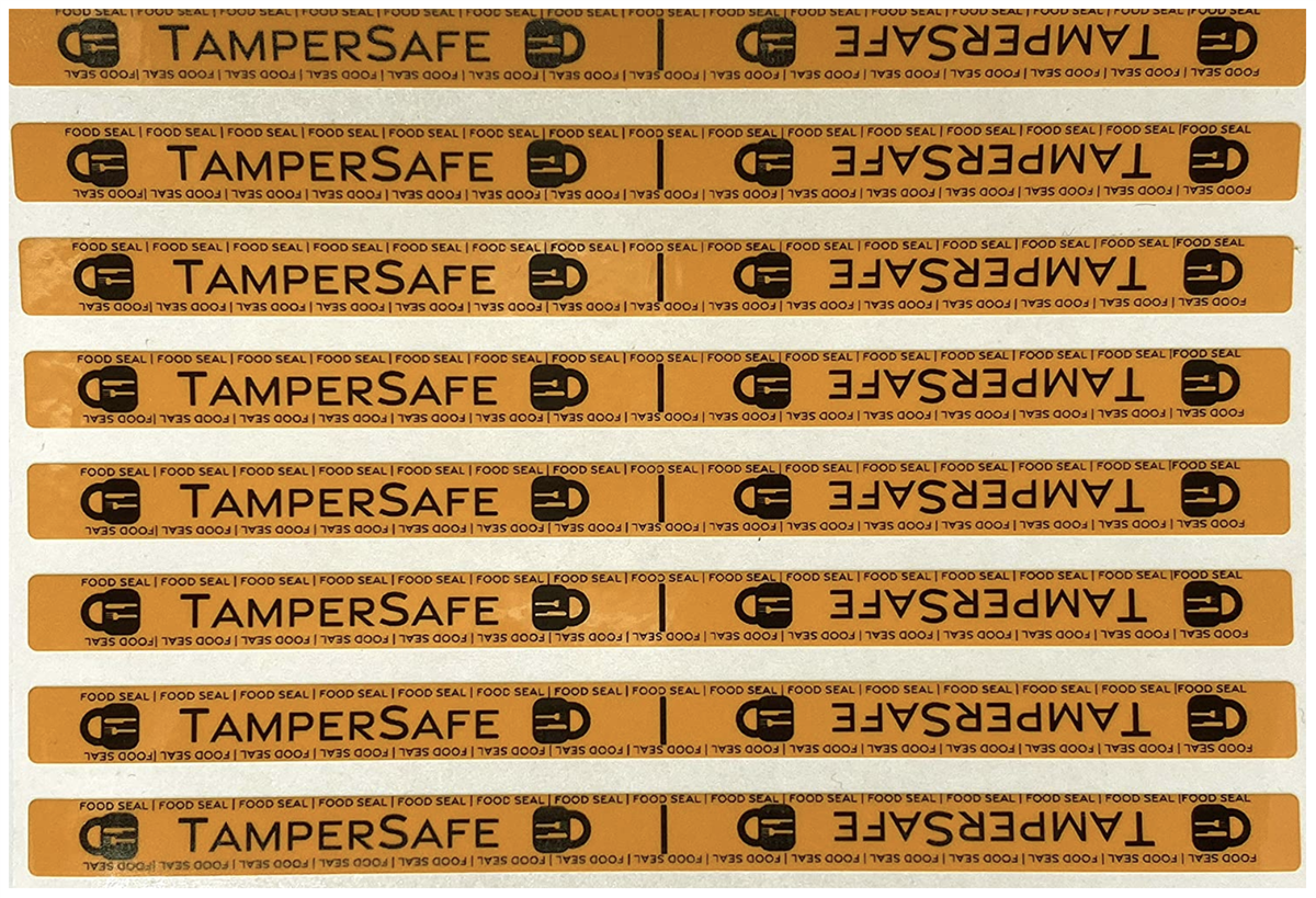 5,000 Neon No Residue Tamper-Evident Food Seals Security Labels TamperGuard® Size 4" x 0.25" (101mm x 6mm)