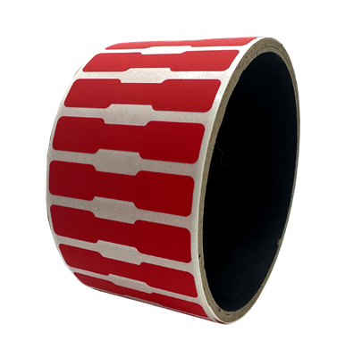 250 Red No Residue Tamper-Evident Security Labels TamperGuard® Seal Sticker, Dogbone 1.75" x 0.375" (44mm x 9mm).