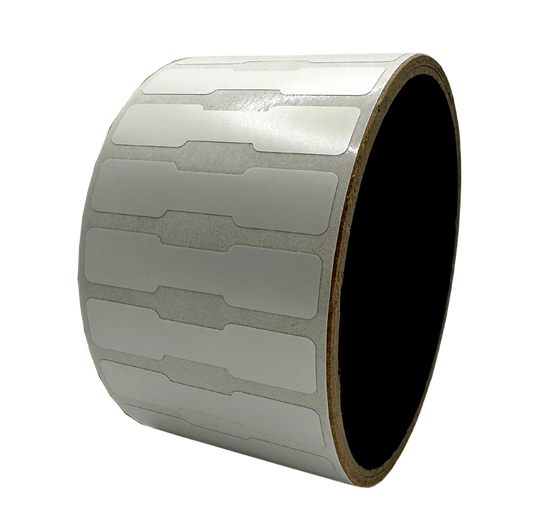 10,000 Silver Matte No Residue Tamper-Evident Security Labels TamperGuard® Seal Sticker, Dogbone 1.75" x 0.375" (44mm x 9mm).