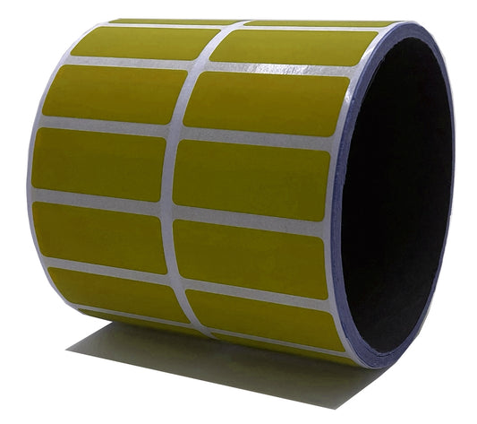 10,000 Yellow No Residue Tamper-Evident Security Labels TamperGuard® Seal Sticker, Rectangle 1.5" x 0.6" (38mm x 15mm).