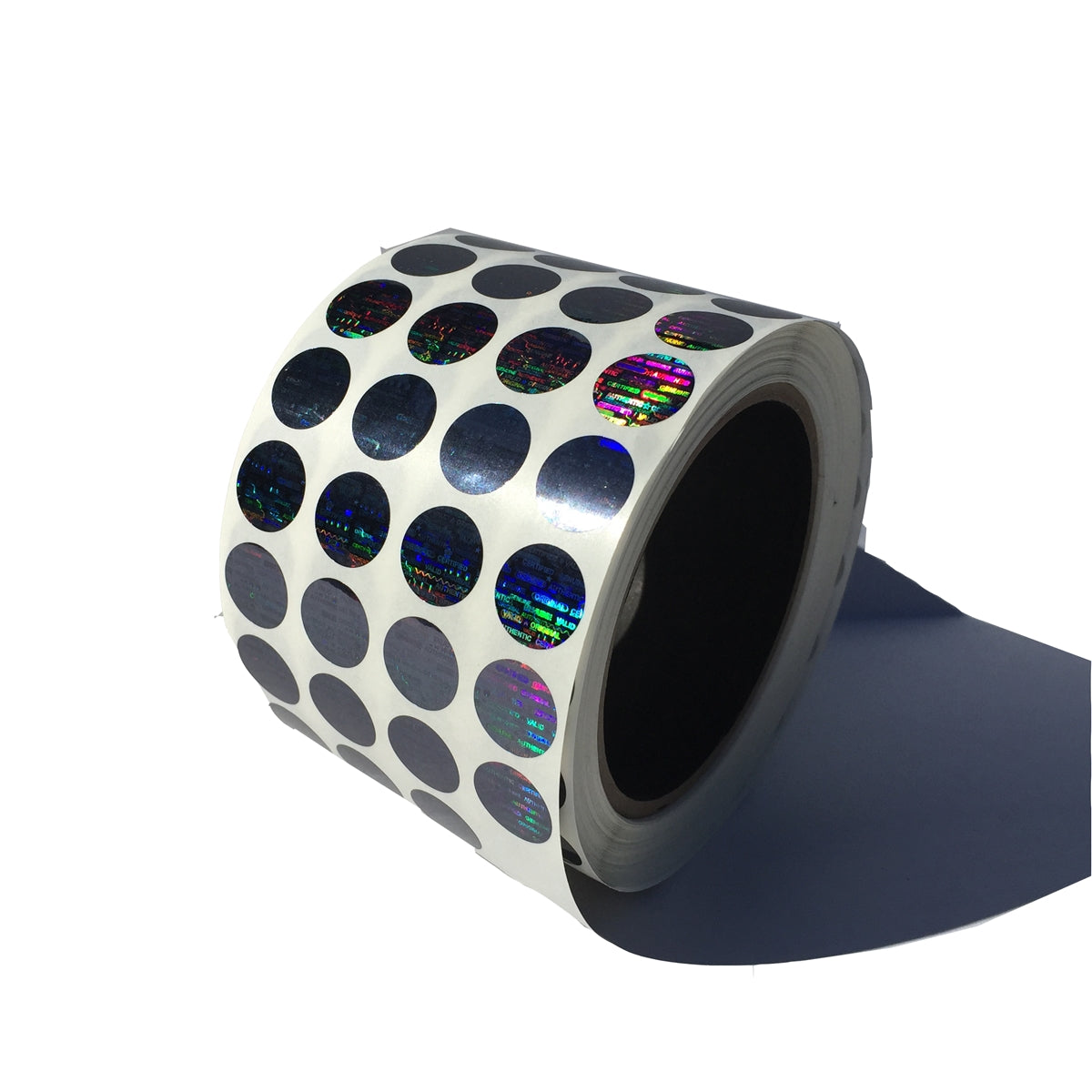 10,000 Black Tamper Evident Holographic Security Round Label Seal Sticker, Round/ Circle 0.5" diameter (13mm).
