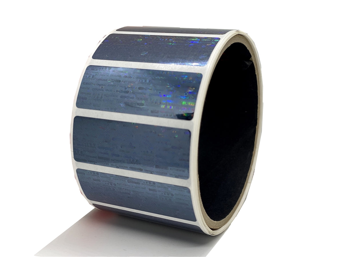 10,000 Black Tamper Evident Holographic Security Label Seal Sticker, Rectangle 2" x 0.75" (51mm x 19mm)