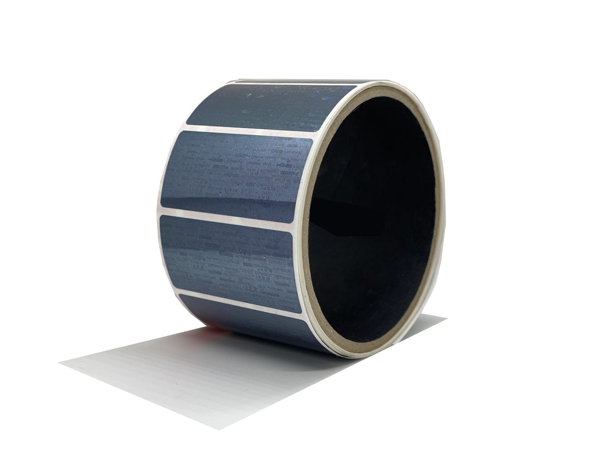 10,000 Black Tamper Evident Holographic Security Label Seal Sticker, Rectangle 2" x 1" (51mm x 25mm)