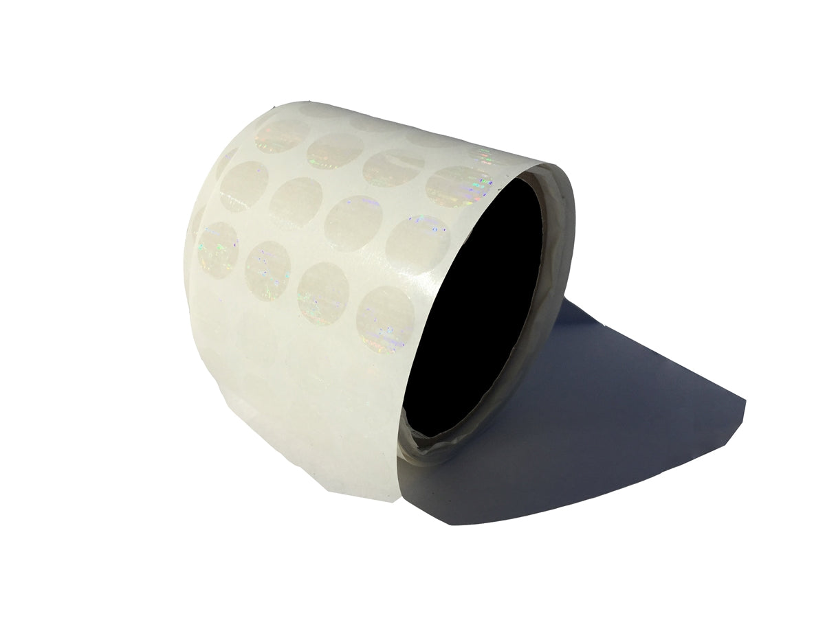 250 Clear Tamper Evident Holographic Security Round Label Seal Sticker, Round/ Circle 0.5" diameter (13mm).