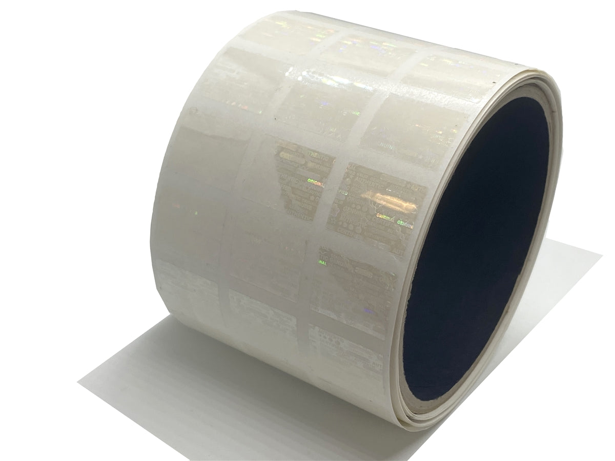 10,000 Clear Tamper Evident Holographic Security Label Seal Sticker, Rectangle .75" x 0.6" (19mm x 15mm).