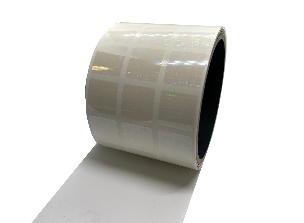 250 Clear Tamper Evident Holographic Security Label Seal Sticker, Square 1" x 1" (25mm x 25mm)