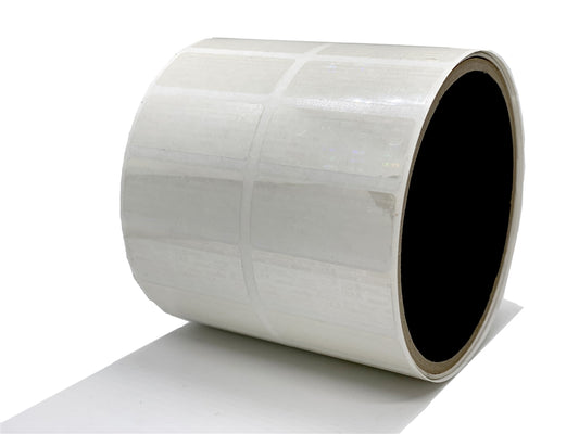 250 Clear Tamper Evident Holographic Security Label Seal Sticker, Rectangle 1.5" x 0.6" (38mm x 15mm).
