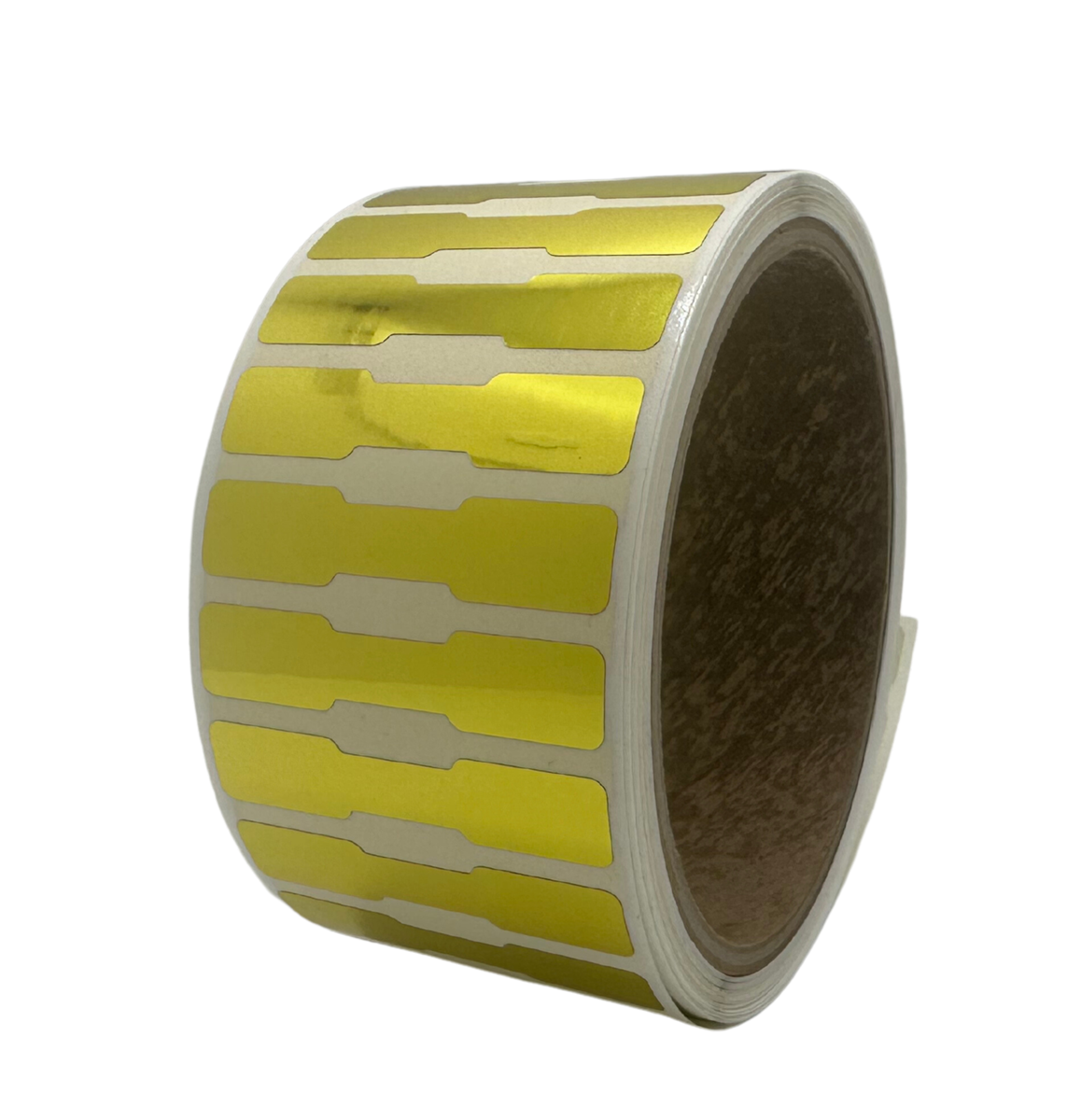 2,000 Gold TamperVoidPro® Bright Gold Metallic Tamper-Evident Security Labels Seal Sticker, Dogbone Shape Size 1.75" x 0.375 (44mm x 9mm).