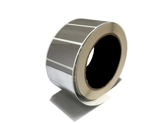 2,000 Bright TamperVoid® Metallic Silver Tamper-Evident Security Labels Seal Sticker, Rectangle 2" x 0.75" (51mm x 19mm).