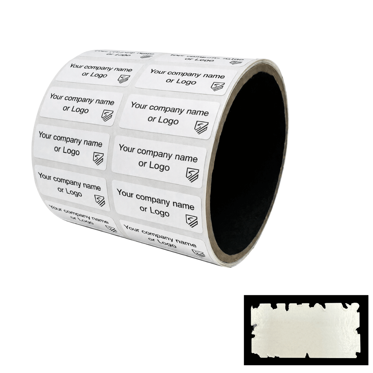 250 Destructible Security Stickers White Size 1.5" x 0.6" (38mm x 15mm), Custom Print. >Click on item details to customize.