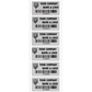 250 Custom Printed Asset Identification Security Stickers with Brushed Chrome Finish Size 2" x 1" (51mm x 25mm) >Click on item details to customize.