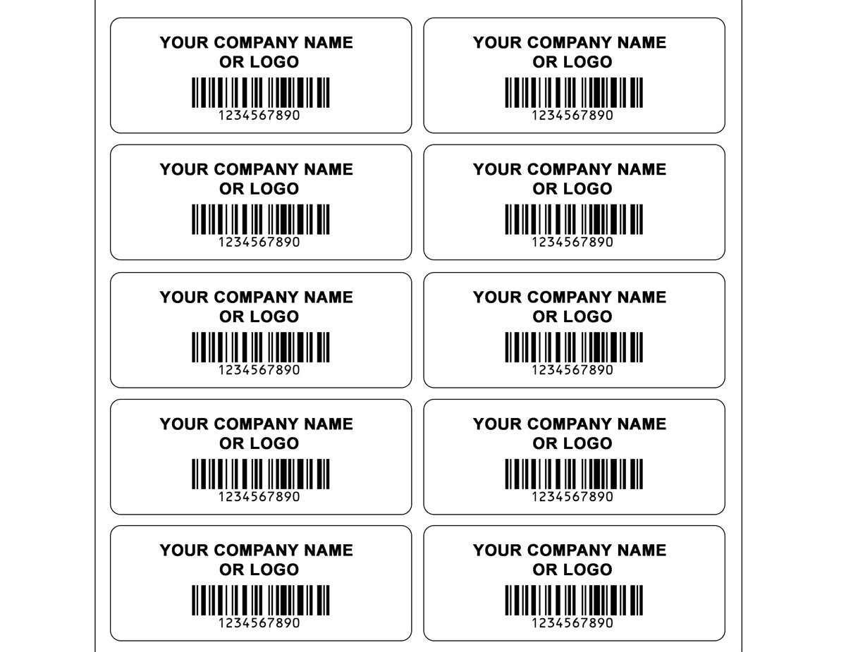 500 Custom Printed Asset Identification Security Stickers White Color Size 1.5" x  0.6" (38mm x 15mm) >Click on item details to customize.