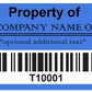 10,000 Custom Printed Two Colors Asset Identification Tags 1.5" x 0.6" (38mm x 15mm) >Click on item details to customize.